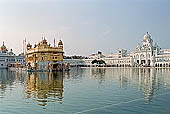 Amritsar - the Golden Temple - the Hari Mandir at the center of the the Pool of Nectar  